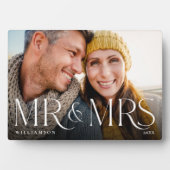Minimal & Modern Newlyweds Mr & Mrs Couple Foto Fotoplatte (Vorderseite)