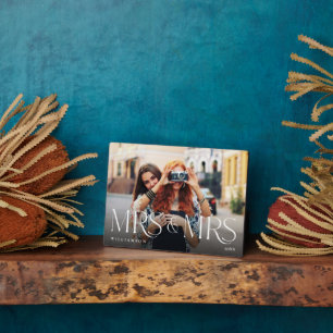 Minimal & Modern Newlyweds Mrs & Mrs. Couple Foto Fotoplatte