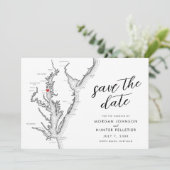 Minimal Modern North Beach MD Wedding Save The Date (Stehend Vorderseite)