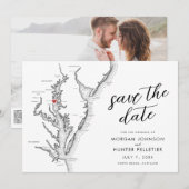 Minimal Modern North Beach MD Wedding Save The Date (Vorne/Hinten)