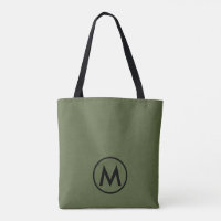 Minimal Modern Olive Green Monogram