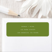 Minimal Modern Olive Green Wedding Return Address (Insitu)