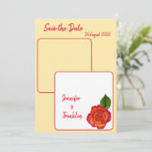 Minimal Modern Peace Rose Save the Date Wedding Einladung (Stehend Vorderseite)