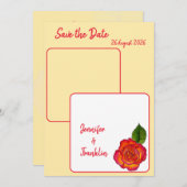Minimal Modern Peace Rose Save the Date Wedding Einladung (Vorne/Hinten)