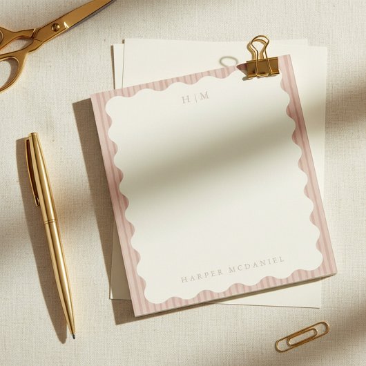 Minimal Modern Personalized Blush Notepad  Notizblock