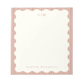 Minimal Modern Personalized Blush Notepad  Notizblock (Vorderseite)