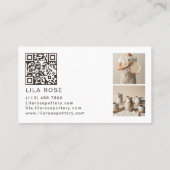 Minimal Modern Photo Collage Pottery Professional Visitenkarte (Rückseite)