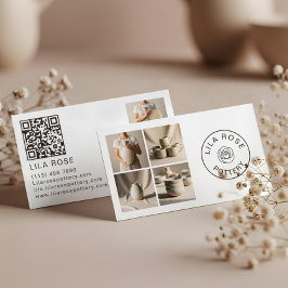 Minimal Modern Photo Collage Pottery Professional Visitenkarte