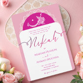 Minimal Modern Pink Magenta Mandala Islamische Nik Einladung