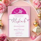 Minimal Modern Pink Magenta Mandala Islamische Nik Einladung
