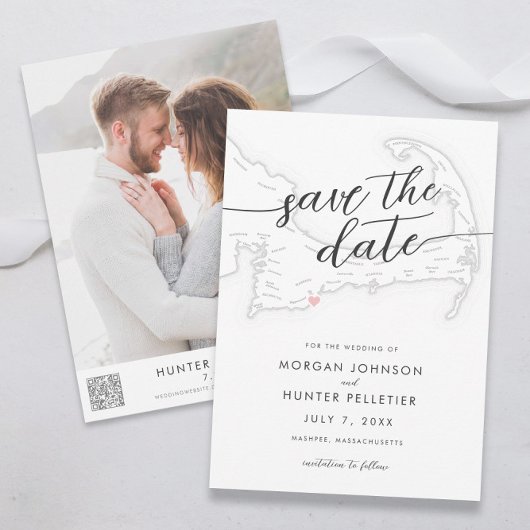 Minimal Modern Popponesset Inn Map Save the Date