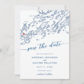 Minimal Modern Portland Maine Karte (Vorderseite)