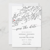 Minimal Modern Portland Maine Karte (Vorderseite)