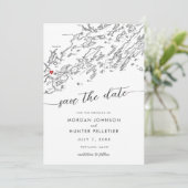 Minimal Modern Portland Maine Karte (Stehend Vorderseite)