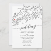 Minimal Modern Portland Maine Karte Hochzeit (Vorderseite)