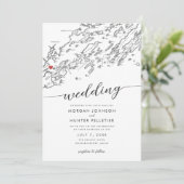 Minimal Modern Portland Maine Karte Hochzeit (Stehend Vorderseite)