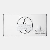 Minimal Modern Professional Monogram Schreibtischunterlage (Tastatur & Maus)