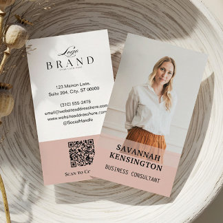 Minimal Modern Professional Photo Company Logo QR Visitenkarte