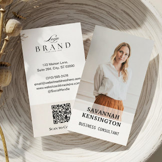 Minimal Modern Professional Photo Company Logo QR Visitenkarte