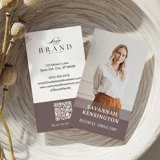 Minimal Modern Professional Photo Company Logo QR Visitenkarte