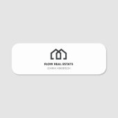 Minimal Modern Real Anwesen Listing Agent Realtor Namensschild (Vorderseite)