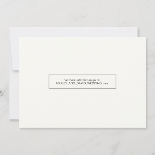 Minimal Modern Rettete unser Date Stilvolles Foto Einladung (Rückseite)