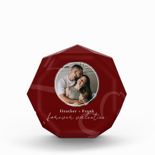 Minimal Modern Romantic Red Forever Valentines Fotoblock (Vorderseite)