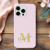Minimal Modern rosa Anfangsmonogramm Case-Mate iPhone Hülle