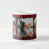 Minimal Modern Rustic Family Photo Christmas Jumbo-Tasse (Vorderseite)
