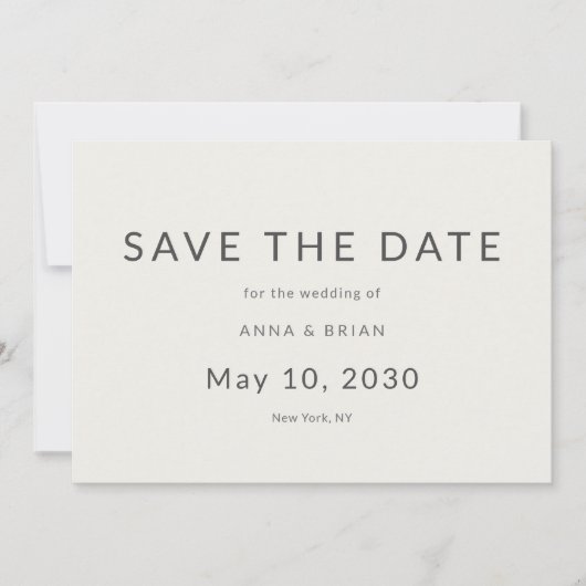 Minimal Modern Save the Date with Monogram (Vorderseite)