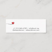 Minimal Modern Script Hallo Herz Mini Visitenkarte (Rückseite)