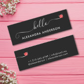Minimal Modern Script Hallo Herz Mini Visitenkarte