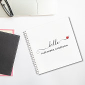 Minimal Modern Script Hallo Herz Notizblock