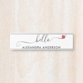 Minimal Modern Script Hallo Herz Türschild