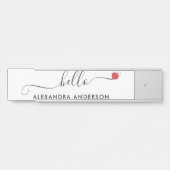 Minimal Modern Script Hallo Herz Türschild (Vorderseite )