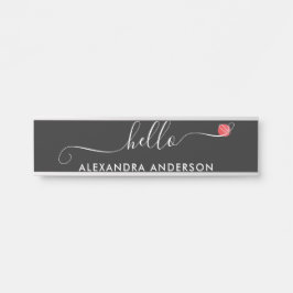 Minimal Modern Script Hallo Herz Türschild