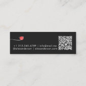 Minimal Modern Script Hello Heart QR Code Mini Visitenkarte (Rückseite)