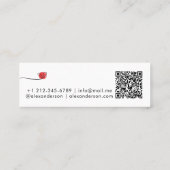 Minimal Modern Script Hello Heart QR Code Mini Visitenkarte (Rückseite)