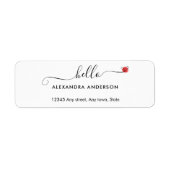 Minimal Modern Script Hello Heart Rücksendeadresse (Vorne)