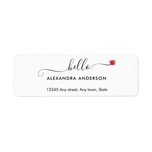 Minimal Modern Script Hello Heart Rücksendeadresse (Vorne)