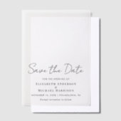 Minimal Modern Script Overlay Save the Date Pergament Einladungen (Versetzt)