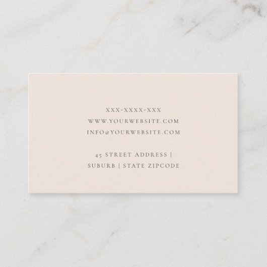 Minimal Modern Simple Blush Blue Gray Script Visitenkarte (Rückseite)