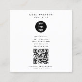 Minimal Modern Simple Business Logo Foto Quadratische Visitenkarte (Rückseite)
