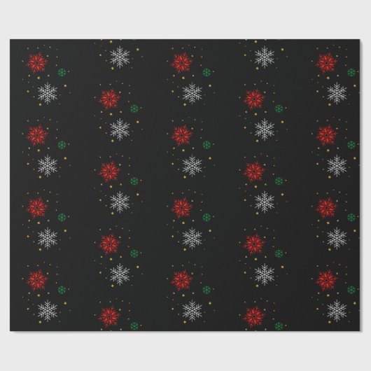 Minimal Modern Simple Star Pattern Christmas Geschenkpapier (Flach)