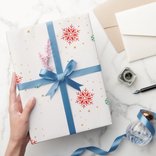 Minimal Modern Simple Star Pattern Christmas Geschenkpapier (Schenken)