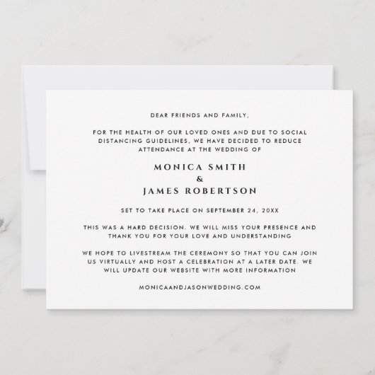 Minimal modern sind wir dabei, unser Hochzeitsfest Ankündigung (Rückseite)