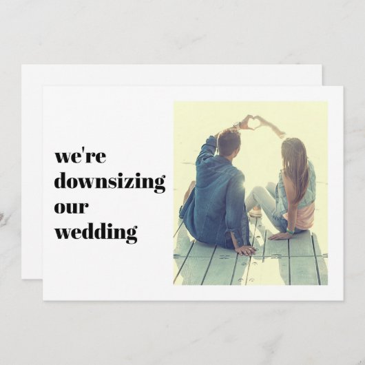 Minimal modern sind wir dabei, unser Hochzeitsfest Ankündigung (Vorne/Hinten)