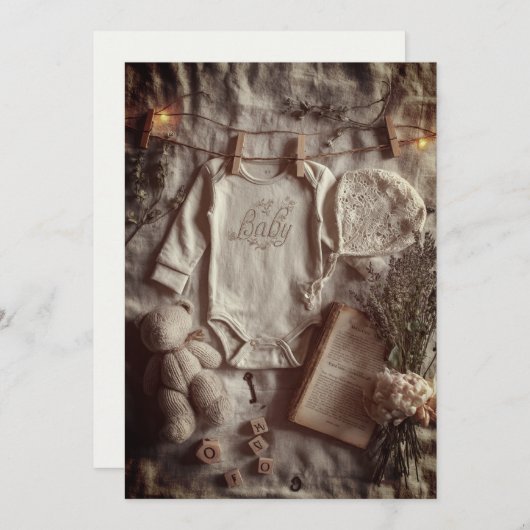 Minimal & modern sprinkle | Weichneutral Einladung (Vorne/Hinten)