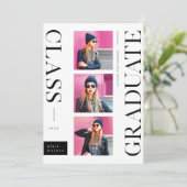 Minimal modern stilvoll | Multi-Foto-Abschluss Ankündigung (Stehend Vorderseite)