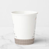 Minimal Modern Swan Kariert Gingham Boy Baby Showe Pappbecher (Links)